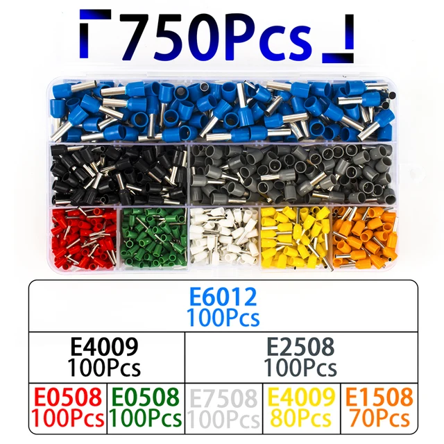 wire connect 400/415/750/900pcs-BOX Crimping tool Insulated connector Terminal Crimp Terminator cold pressed insulated terminal 750PCS