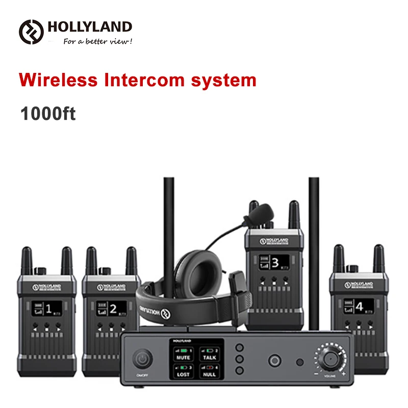 US $1.469.00 Hollyland Wireless Transmission Intercom System Mars T1000 1000ft Video OLED Screen FullDuplex Communication Talkback