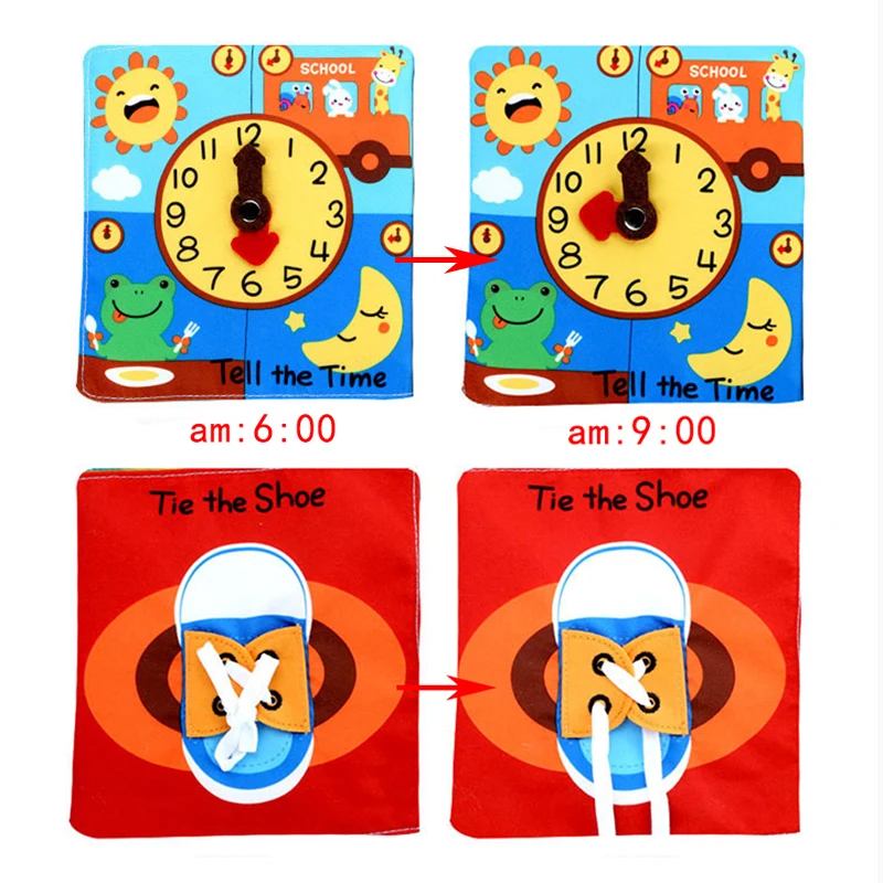 Montessori Toys Educational Toys for Baby Early Learning Materials Children Intelligence Cognitive Development Soft Cloth Book