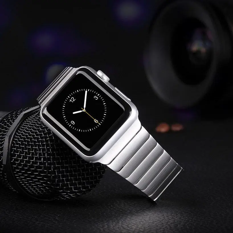 Ремешок из нержавеющей стали для Apple Watch Band Бабочка Пряжка металлический ремешок для Apple Watch 40 мм 44 мм ремешок 38 мм 42 мм Серия 1 2 3 4