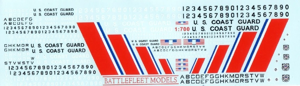 1/700 Decal Mark for U.S Coast Guard Ship 1pc Model Accessory |