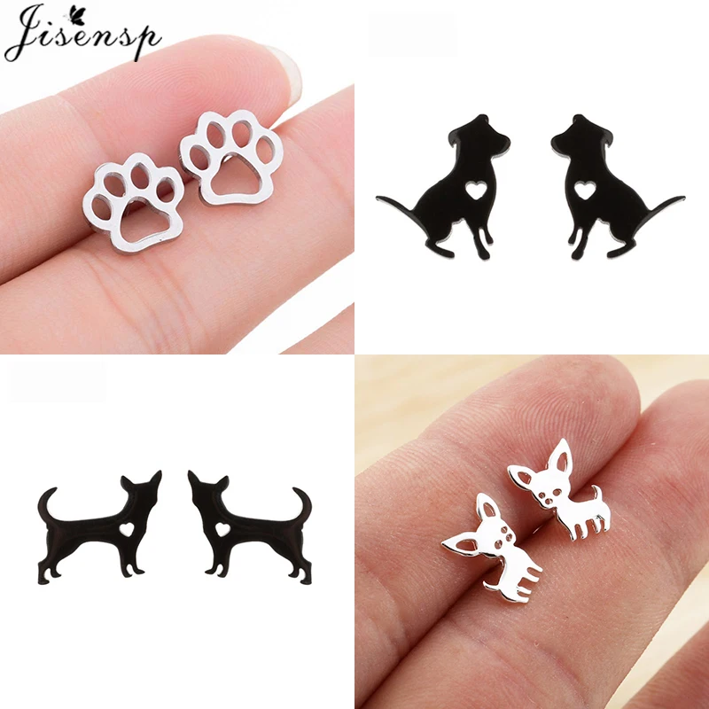 

Lovely Stainless Steel Dog Stud Earrings for Women Girls Jewelry Fashion Cute Animal Puppy Paw Earring Children Birthday Gift