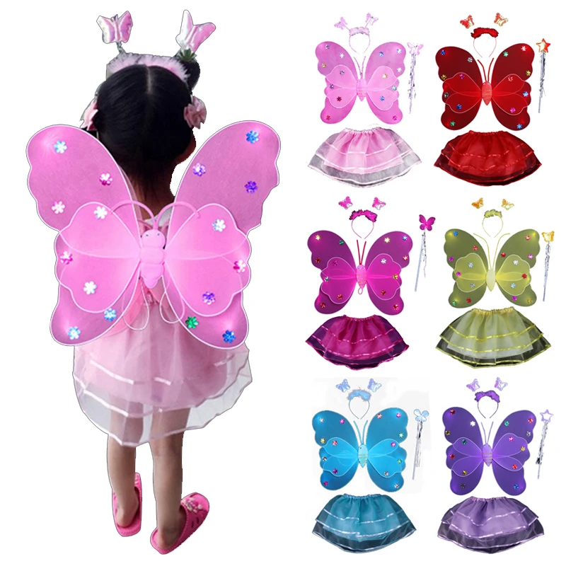 4 шт. Детский костюм принцессы феи игрушки крылья бабочки палочка повязка на