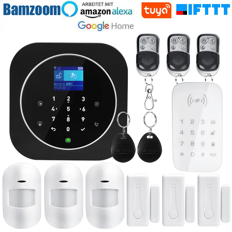 Домашняя система охранной сигнализации TUYA Wi Fi GSM GPRS сенсорная клавиатура