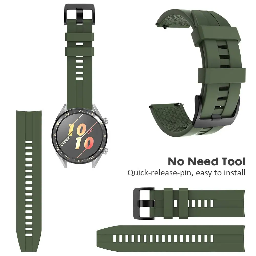 Ktab силиконовый ремешок для часов huawei GT Watch Band/samsung Galaxy Watch 46 мм/gear S3 Band 22 мм спортивные силиконовые браслеты ремешки Браслет ремешок аксессуар для Galaxy S4 46 мм часы/Шестерня S3