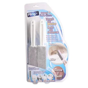 

2018 hot 2Pc Toilets Cleaner Stone Natural Pumice Stone Toilets Brush Quick Cleaning Stone Cleaner With Long Handle for Toilets