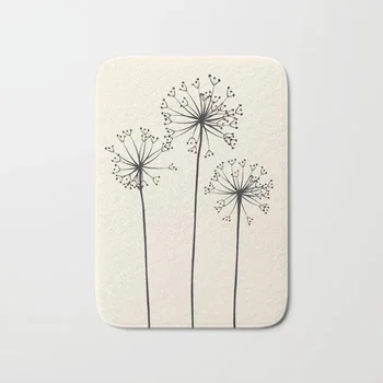 

HOT Bathroom Rugs Dandelions Bath Mat Flannel Absorbent Non Slip Doormat for Entrance Door