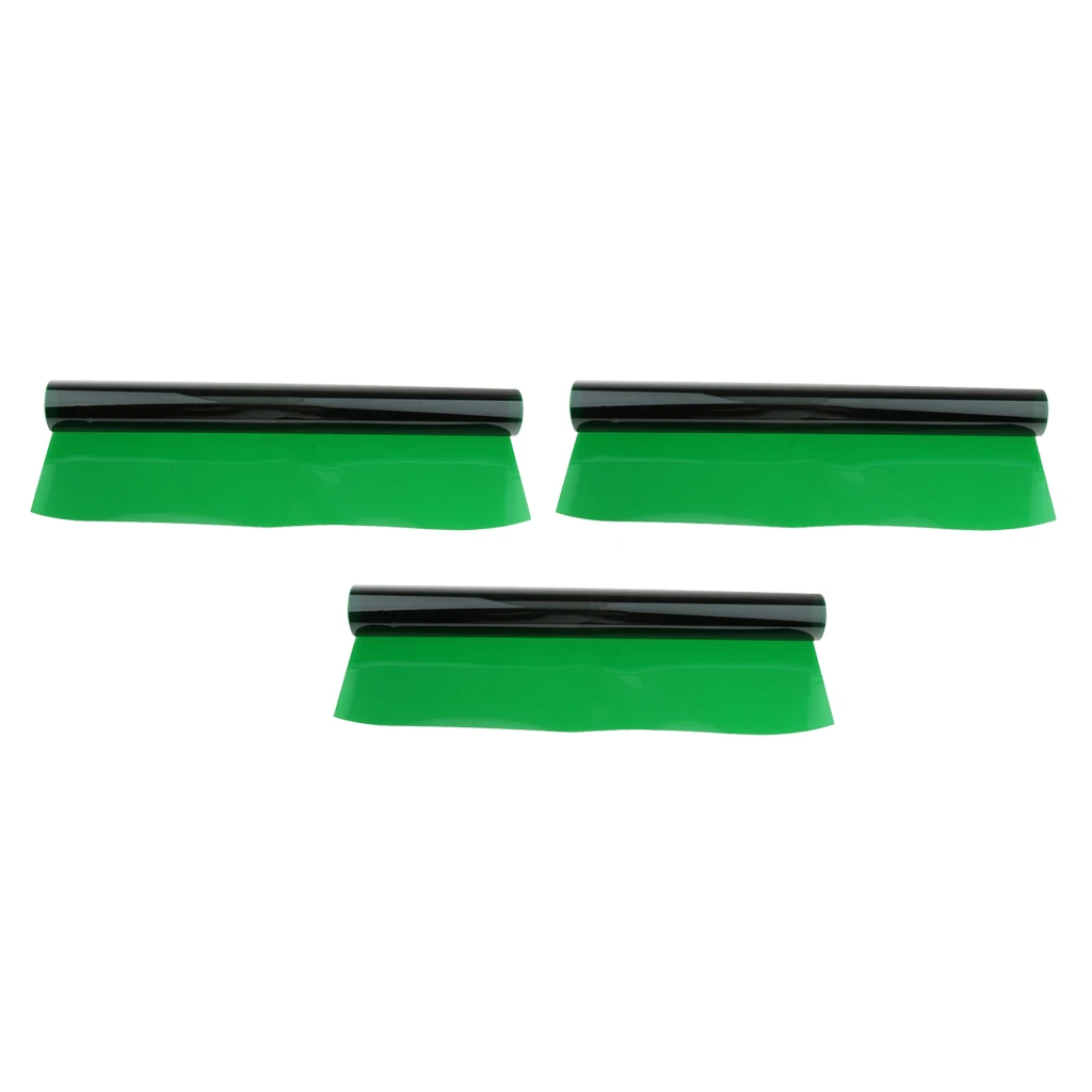 3x Color Correction Gel Filter Overlays Transparency Color Film Plastic Sheets Gel Lighting Filters Green