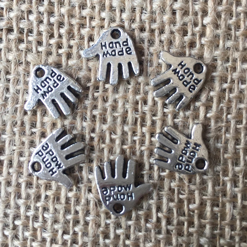 

72 Pcs/lot 12x12mm Hand Made Charms for Jewelry Making Antique Silver Plated Pendant for DIY Necklaces Bracelets Earrings A093