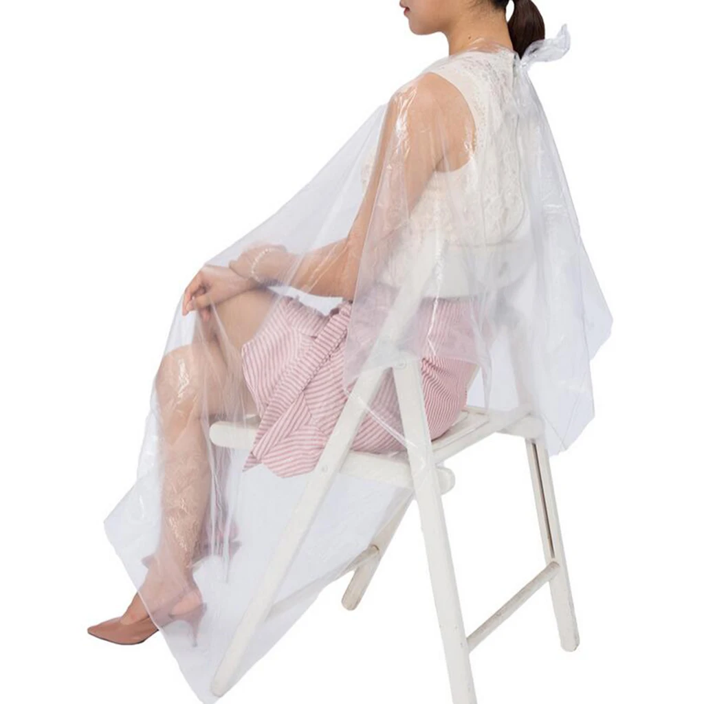 50pcs Waterproof Hairdressing Capes Hair Dye Cape Disposable Hair Cutting Cape Salon Gowns Barber Shop Capes Apron 150x130cm