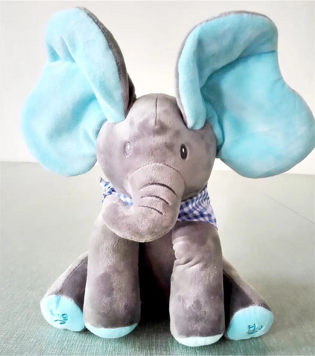 Brinquedos educativos para crianas esconder e procurar elefante msica de pelcia eltrica brinquedos calmantes