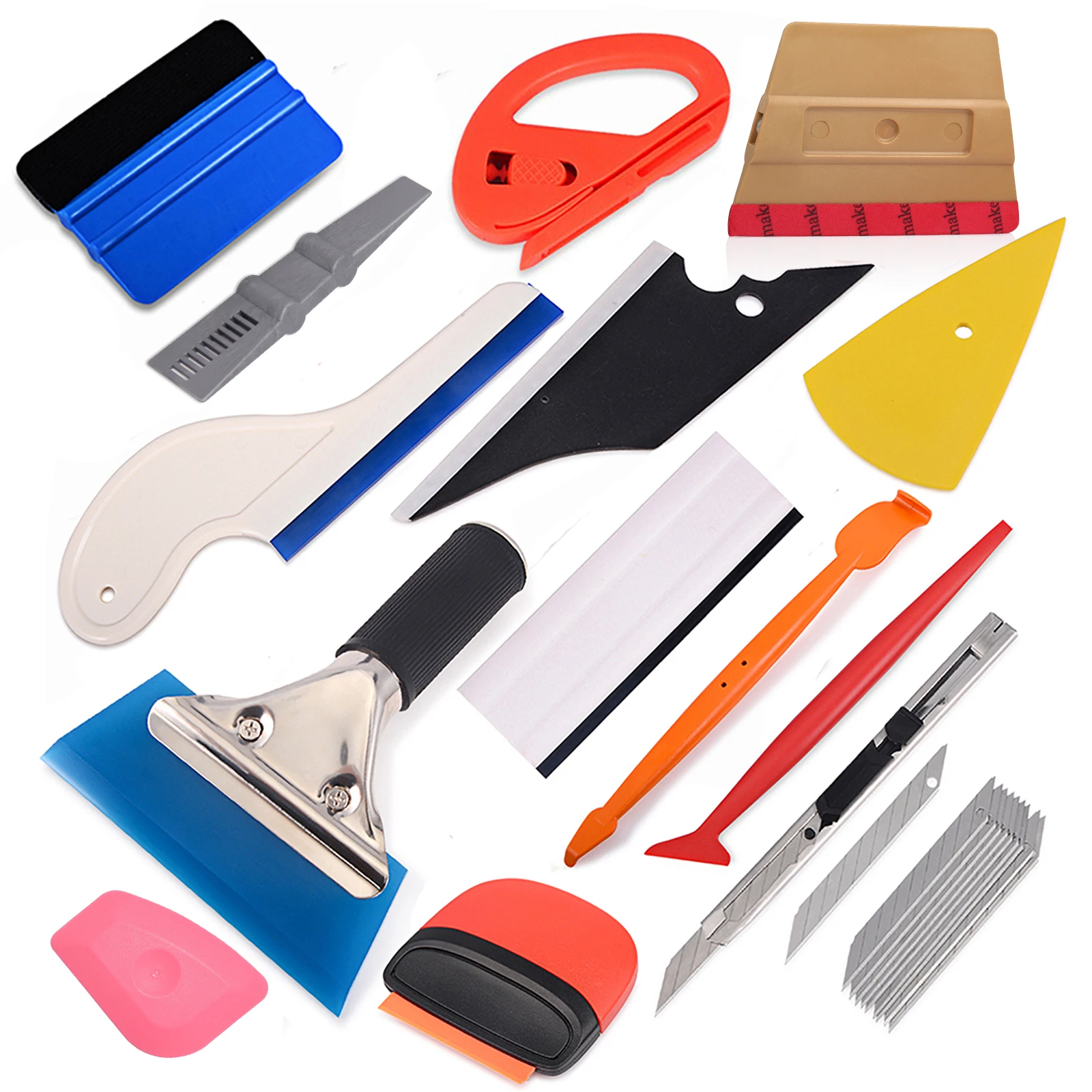 

FOSHIO Vinyl Wrap Car Carbon Fiber Magnet Squeegee Window Tint Rubber Scraper Sticker Cutter Knife Tool Set Wrapping Accessories