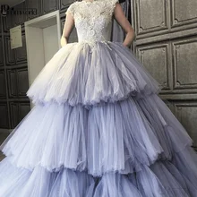 Серебряное кружевное бальное платье с аппликацией из бисера и кристаллов, выходные платья без рукавов, платье для выпускного вечера, Vestidos De Fiesta Largos Elegantes De Gala