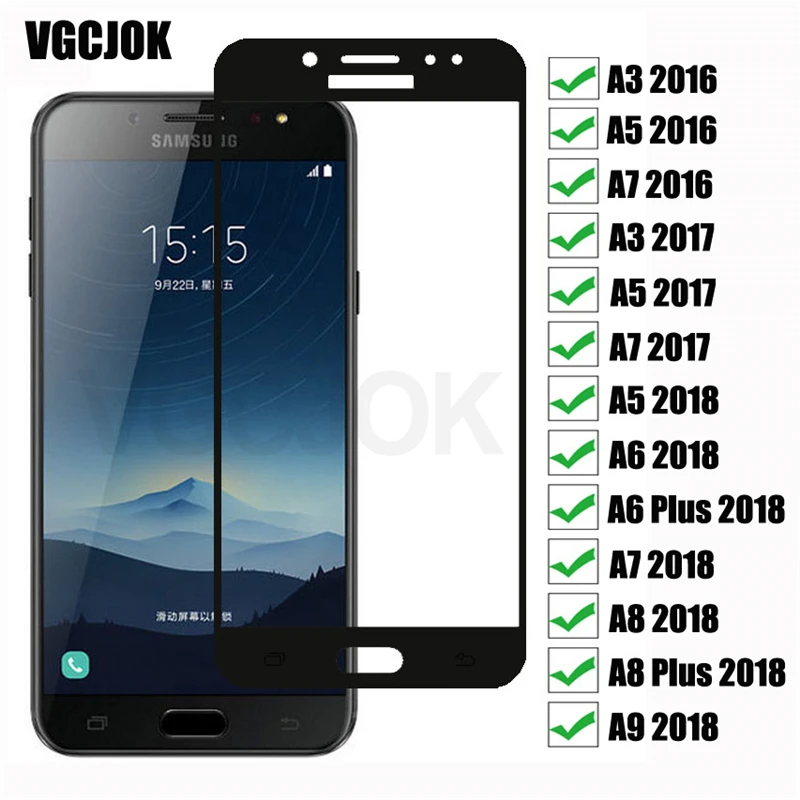 9D защитный Стекло для samsung A3 A5 A7 закаленное Экран протектор для Galaxy A5 A7 A6 A8 плюс A9 Стекло Пленка чехол