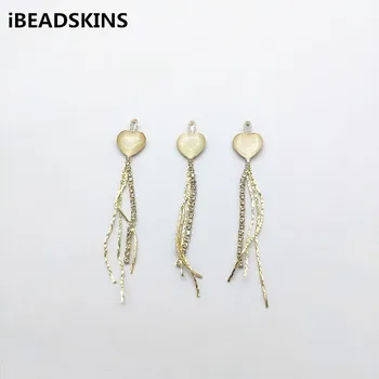 

New arrival! 79x13mm 50pcs Claw chain and Heart opal effect Charm for Necklace Earrings parts,hand Made Earrings Jewelry DIY