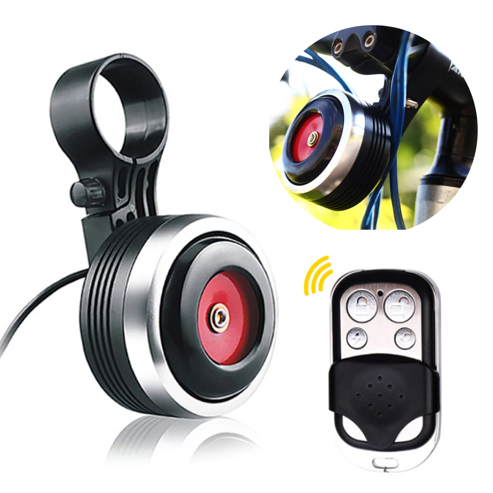 

125DB Bicycle Electric Bell Cycle Motorcycle Scooter Horn Optional -theft Alarm & Remote Controller USB Charge