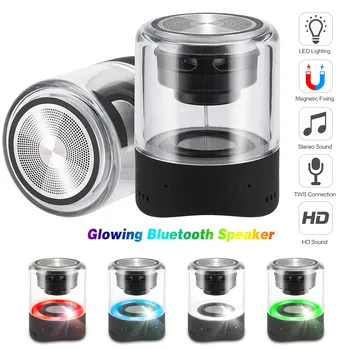 

LED Colorful Outdoor Waterproof Speaker Subwoofer Couplet Portable Desktop Audio 2 Speakers Multi-colored Lights Soundbar Home