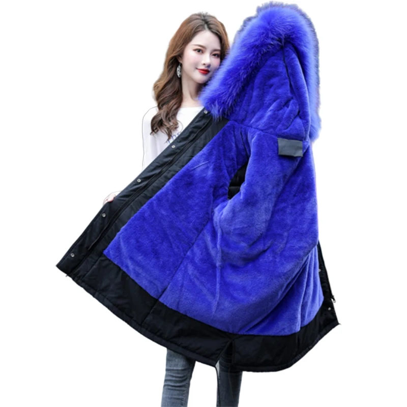 Winter Jacket Coat Women Large Fur Collar Hooded Down Cotton Jackets Plus Size Female Windproof Warm Parkas Outerwear 6XL FF1114