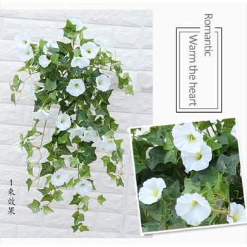 

Lower String Artificial Morning Glory Garland Plants Foliage Outdoor Home Trailing Flower Fake Flower Hanging Wall Decor