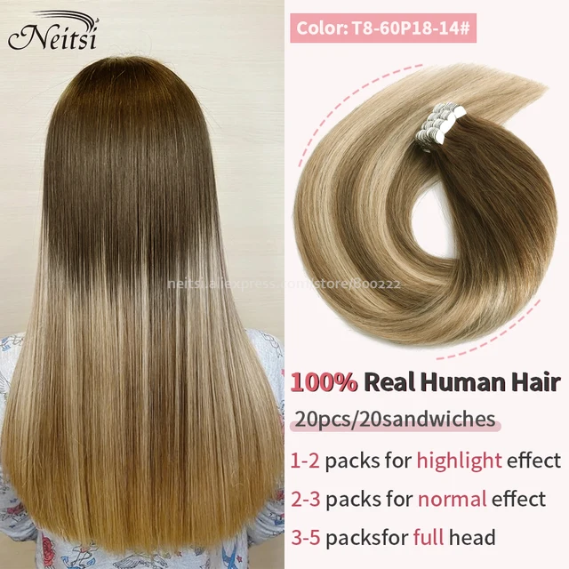Neitsi Mini Tape In Human Hair Adhesive Extensions 12