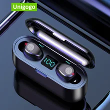 F9 TWS Bluetooth наушники V5.0, стерео беспроводные наушники, спортивные беспроводные наушники, наушники-вкладыши с микрофоном, 2000 мАч, внешний аккумулятор