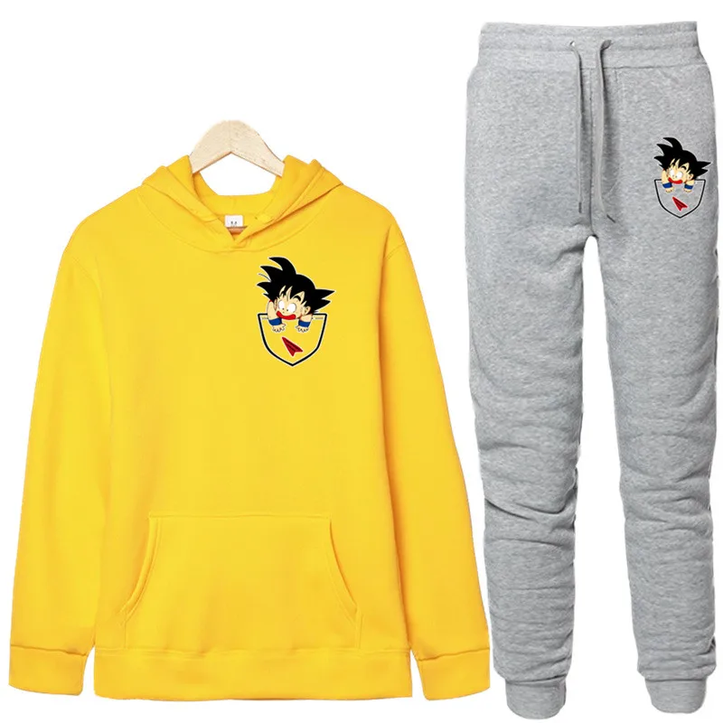 

Men's Hoodies Anime Dragon Ball Z Super son goku Slim Fit Cosplay 3D Suit Sweatshirt Pants Hoody Autumn Winter Men's Tracksuit