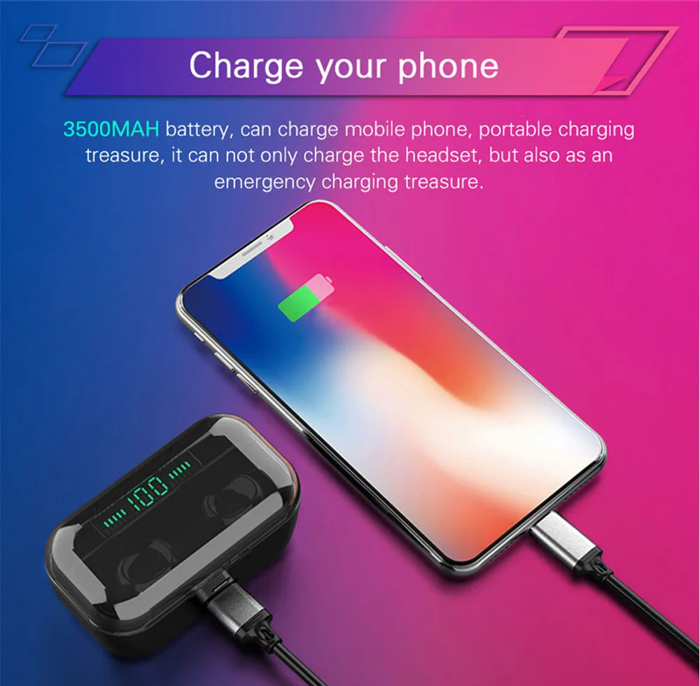 G6S tws оригинальные беспроводные наушники Bluetooth 5,0 наушники гарнитура HIFI 8D стерео спортивные наушники с 3500 мАч зарядная коробка светодиодный