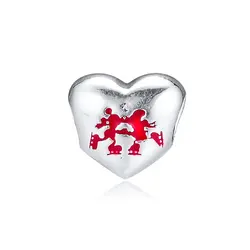 Бусины подходят к оригинальному браслету Микки Минни поцелуй сердце Шарм бусины стерлингового серебра 925 Подвески DIY аксессуары для