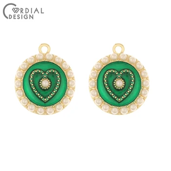 

Cordial Design 50Pcs 20*24MM Jewelry Accessories/Hand Made/Charms/Paint Effect/Imitation Pearl/Pendant/DIY/Earring Findings