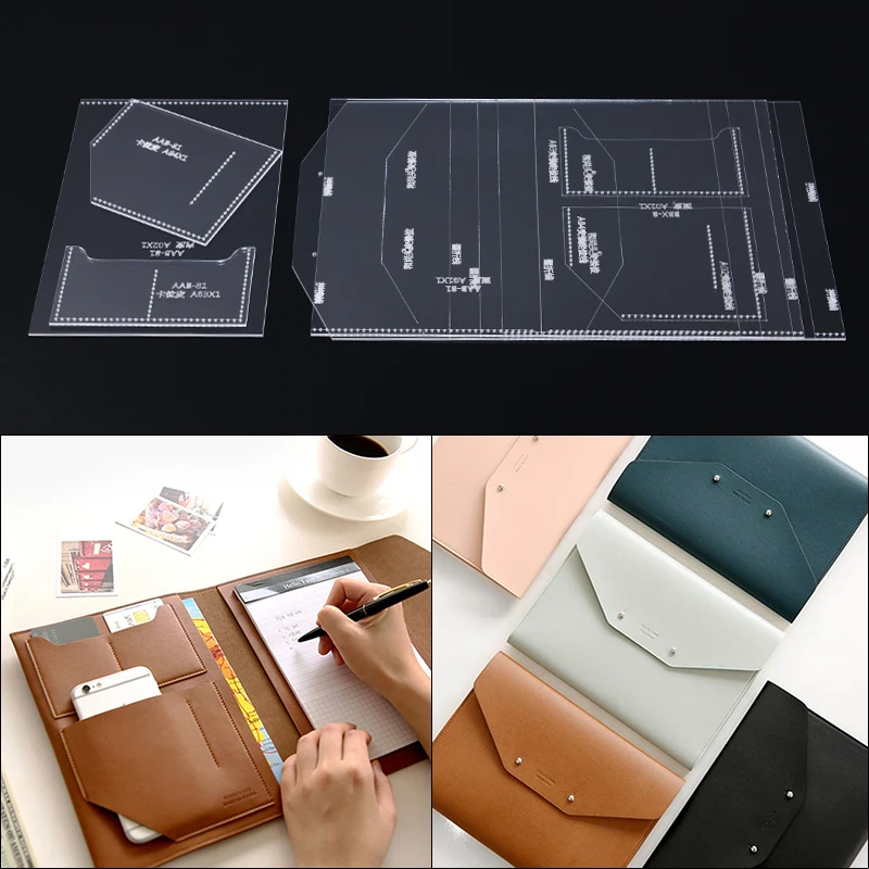 

1Set DIY Acrylic Template Hand Holding Envelope Bag/Wallet/Passport Bag Leather Craft Pattern DIY Stencil Sewing Pattern 23*17cm