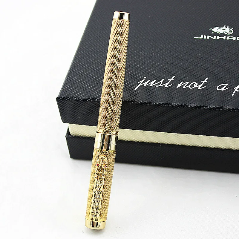Роскошные подарочные ручки Jinhao 1200, высокое качество, Ручка-роллер с драконом, чехол, металлические шариковые ручки для рождественского подарка