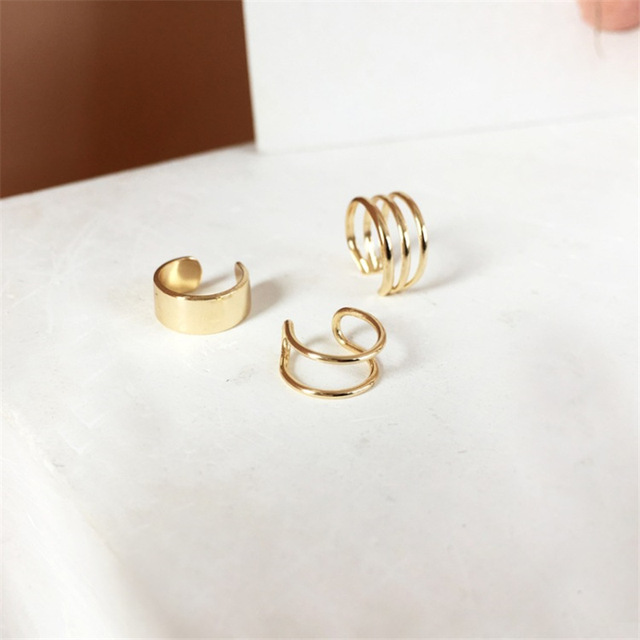 Fashion Punk Chain Ear Cuff for Women Clip on Earrings Gold Earcuff Without Piercing Earring Trendy Jewelry Gift