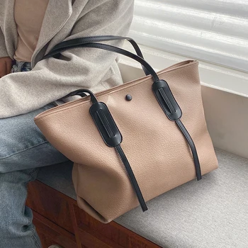 

Large Capacity PU Leather Shoulder Bags Women's Zipper Handbags 2020 Winter Travel Branded Hand Bag Women Trending Big Bags