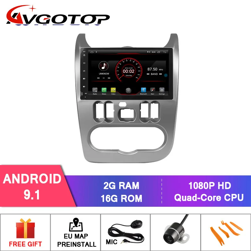 

AVGOTOP Android 9 Car Radio Navigation Player for RENAULT DUSTER 2012 MP3 MP4 Wifi Vehicle GPS Multimedia