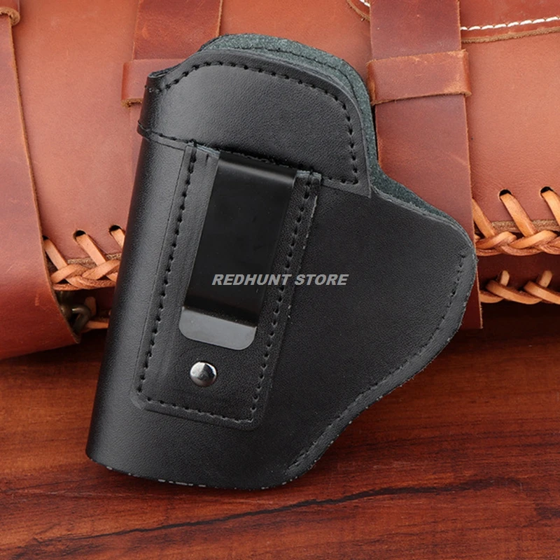 Description Picture 2 of itemLeft Tactical Leather Holster for Concealed Carry Airsoft IWB Gun Holsters for Glock 17 19 43/ Sig P365/ PX4 M9 9mm for Hunting