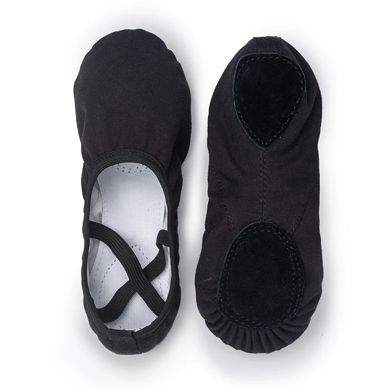 USHINE Quality red professional Ballerina Split-Sole Canvas Dance Gymnastics Kids Yoga Ballet Flats Children Dance Shoe Woman 5