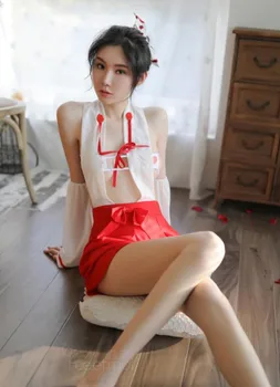 

Sexy Witch Costume Uniform Japanese Womens Anime Cosplay Chiffon Kimono Witch Uniform Sexy Bikini Lingerie Babydoll Intimates