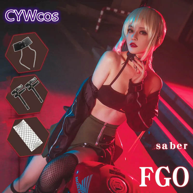 Горячее предложение! Распродажа! Предпродажа Fate/Grand Order FGO Moon Cancer Girlfriend Black Saber, косплей костюм, женские сексуальные наряды, пальто+ шорты+ Топ-труба