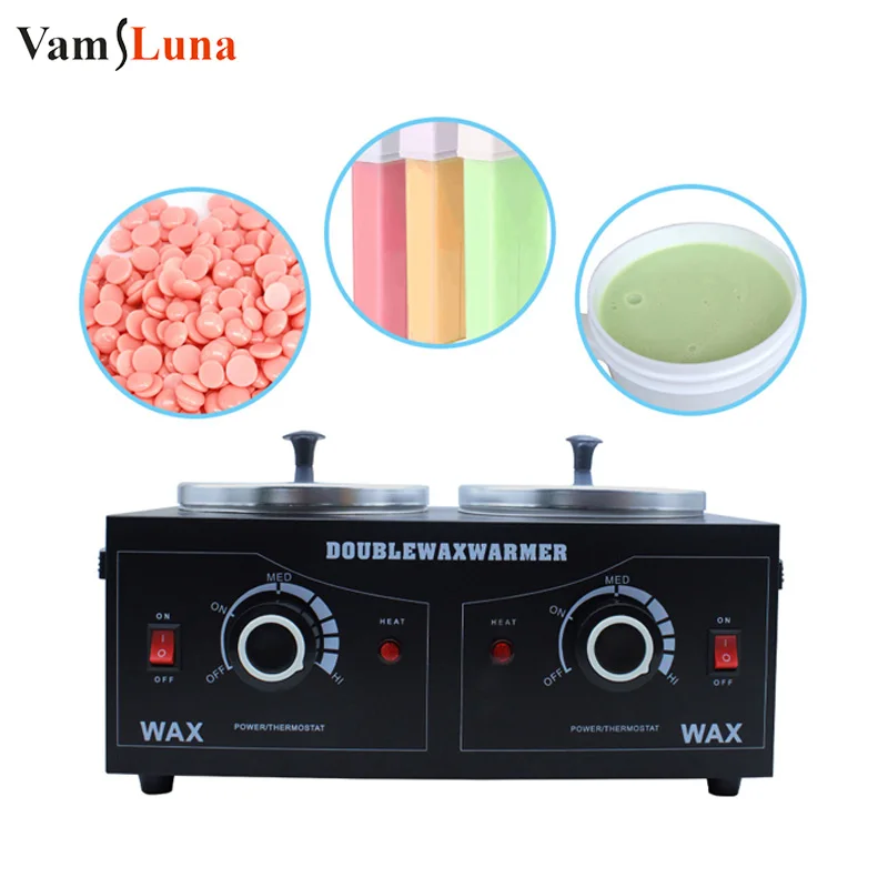 Double Pot Wax Heater Electric Hair Removal Tool Wax Machine Hands Feet Paraffin Therapy Depilatory Salon Beauty Tool