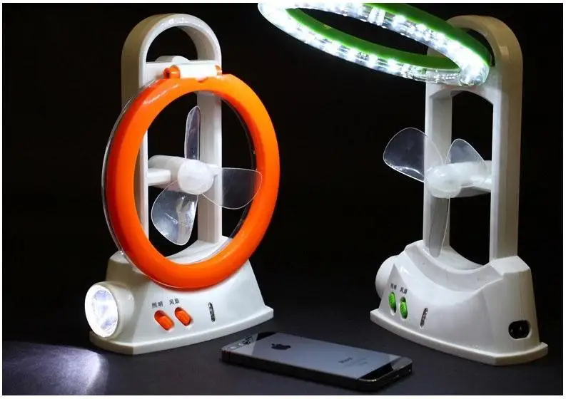 

DSstyles 2019 New Gadget Usb Fan Multi Function Rechargeable Mini Fan LED Light Solar Camping Fan Light USB Cable Free Shipping