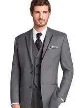 

Custom Made Classic Dark Grey Men Slim Fit Suits Three Pieces Business Party Tuxedo Groom Wedding Suits Design Fashion Male Suit