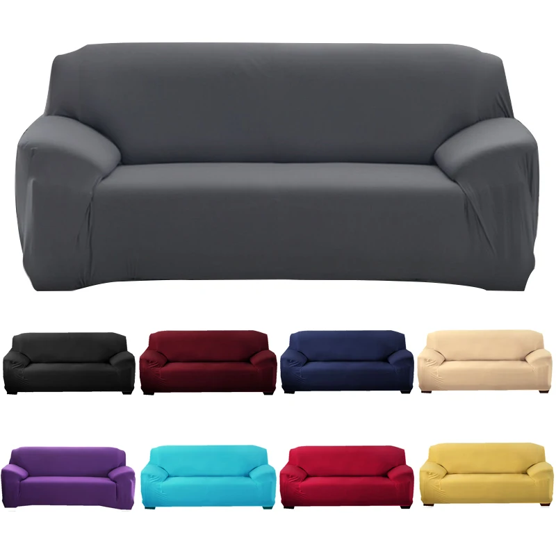 Slipcover Sofa Living-Room Stretch L-Shaped Sectional High-Elastic Solid for 1/2/3/4-seat