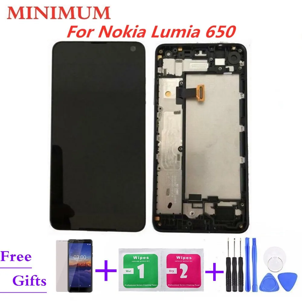 

For Microsoft For Nokia Lumia 650 RM-1154 RM-1152 LCD Display Touch Screen Digitizer Assembly + Frame For Nokia650 5.0" Screen