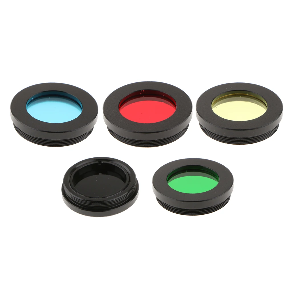 5x Telescope Eyepiece Lens Color Filter Set 1.25'' Planet Jupiter, Mars, Saturn, Moon More Surface Detail