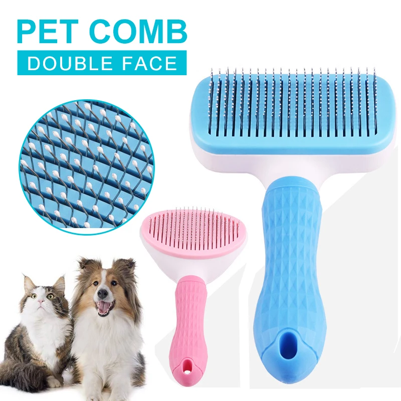 

Open Hair Pet Comb One Key Remove Floating Clean Antistatic Dog Cat Comb Stainless Steel Needle Pet Beauty Tools Dogs Accessory
