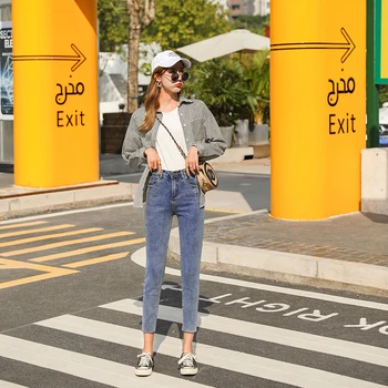 

Fa717 2019 new autumn winter women fashion casual Denim Pants high waist jeans jeans womans