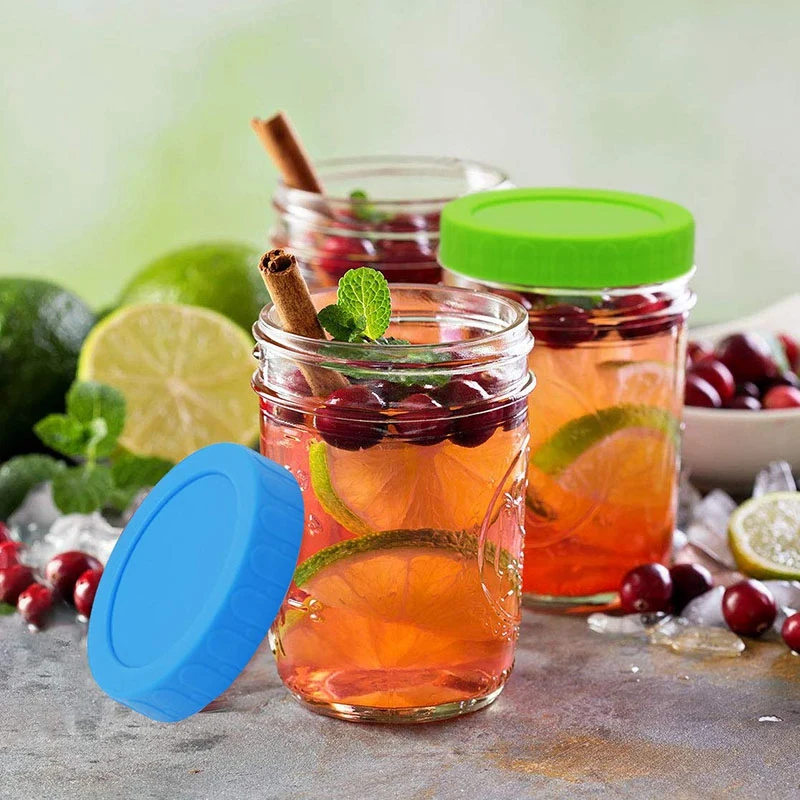 8 шт. различные цвета широкий рот Mason Jar уплотнительные крышки для хранения крышки брожения крышки герметичные замена крышки с силиконовым уплотнением f