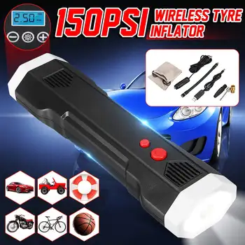 

LCD Digital Display Cordless Portable Compressor Rechargeable Air Pump Tire Inflator For Car Bicycle Tires Swimming Rings