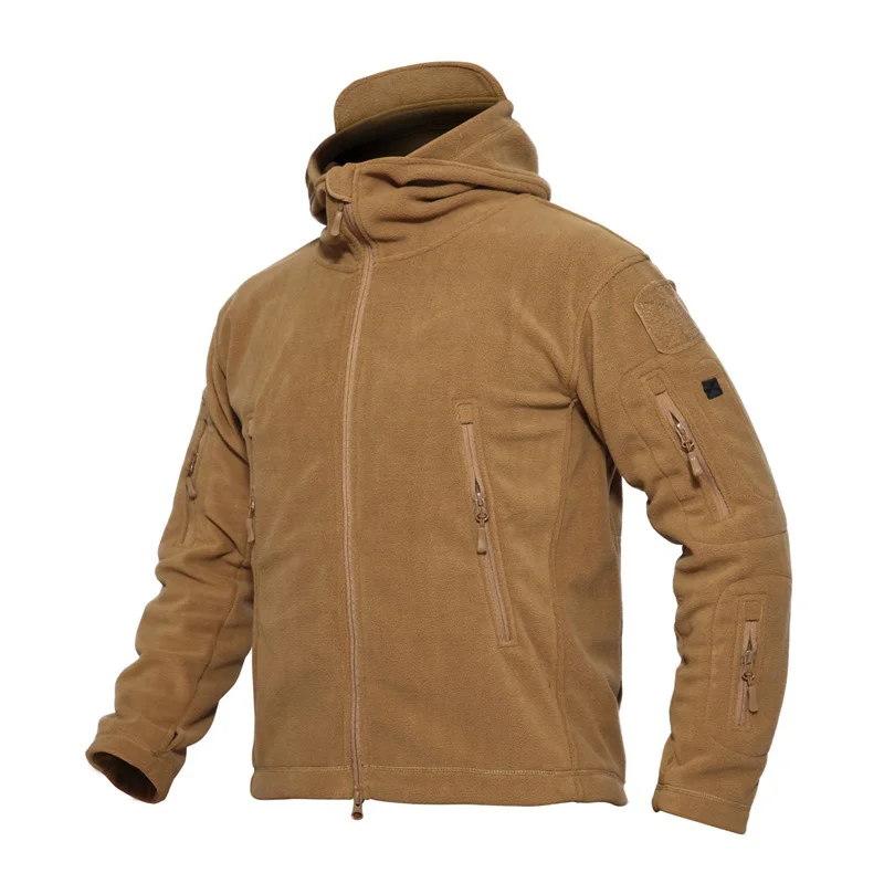 Clothing Coat Men Thicken Warm Military Army Fleece Jacket Patchwork Multi Pockets Polartec Men's Jacket and Coats