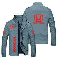 Honda Men's Jacket 2021 Autumn Winter Honda Car Red Logo Printed Jacket Coats Windbreaker Bomber Jacket Motorcycle Bike Jacket